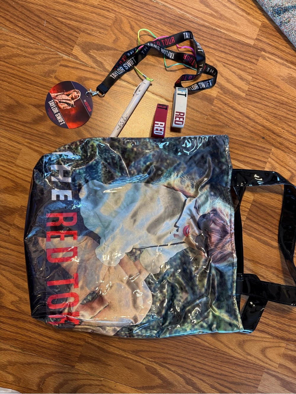 Taylor Swift Red Tour VIP Tote Bag & Exclusive Merchandise - Bracelets Lanyard